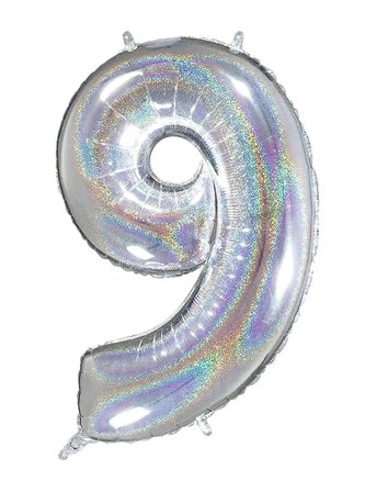 IPK | Number Foil 9 Hologram Silver 70 Cm | 0