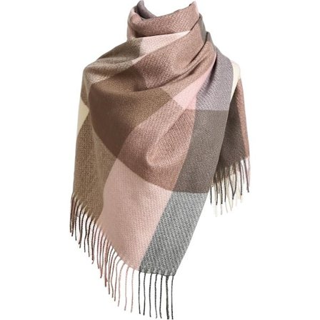 Sjal for kvinner Sjal Vinter Tartan Wrap Lang Snurrende Dusk Sjal Stola Dame Varm Sjal
