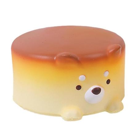 1 Pakk Ostekake Valp Myke Lekefigurer 3D Squishy Lekefigurer Stressavlastende Klemmeleker Fidget Lekefigurer for Barn