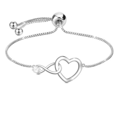 Sølv Slider Armbånd, Sterling Sølv S925, Justerbar, Perfekt Gave Til Kvinder