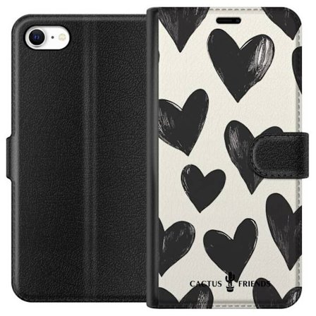 Kompatibel Tegnebogsetui til Apple Apple iPhone 6 Cactus and Friends - Bold Black Love Pattern