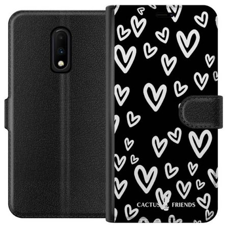 Kompatibelt Lommeboketui til OnePlus OnePlus 7 Cactus and Friends - Handdrawn Love Chaos