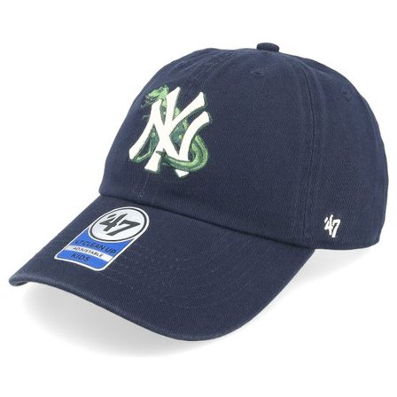 47 Brand - MLB Blå unconstructed Keps - Kids New York Yankees MLB 47 Clean Up Navy Adjustable @ Hatstore