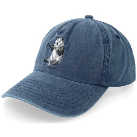 Origami - Blå unconstructed Keps - Origami Panda Vintage Washed Blue Dad Cap @ Hatstore