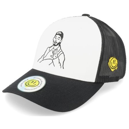Lucid Smile - Svart trucker Keps - W Sign Boy Retro Black/White/Black Trucker @ Hatstore