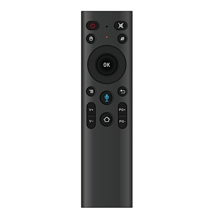 Röstfjärrkontroll 2.4G trådlös Air Mouse 2.4G trådlös 3-axlig gyroskop IR-inlärning för Android TV Box