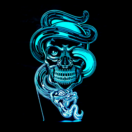 3D Kreativ Nattelys USB-drevet 7-farget LED-lys, egnet for barnegaven soverom dekorasjon