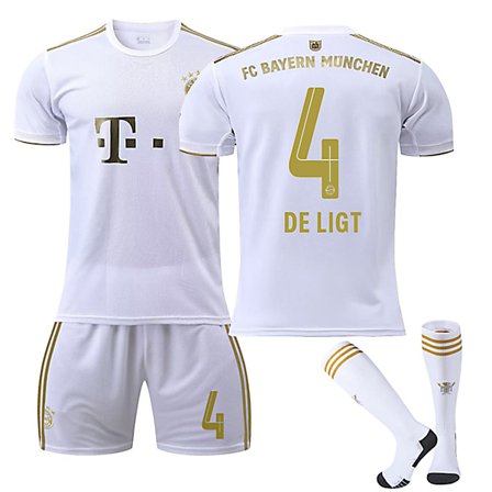 FC Bayern Munich 22-23 Bortalag Jersey DE LIGT Nr 4 Fotbollströja kit