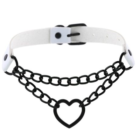 Gothic Chain Punk Halskjede HVIT