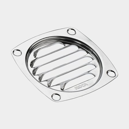 Ventilation grille Roca, stainless & acid-resistant steel (AISI 316), 82 mm x 82 mm, silver