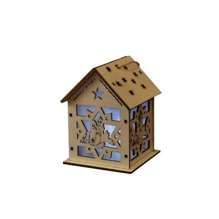 2ST Julljus Trähus Luminous Cabin 7X7X9CMCANDLE