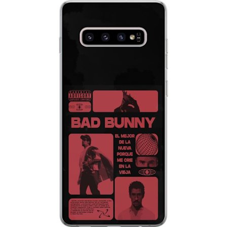 Kompatibel Mobilcover til Samsung Galaxy S10+ Bad Bunny NFL-inspireret skjoldlogo med amerikansk fodbold og stjerner