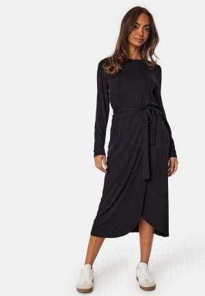 Happy Holly Soft Tie Dress Black 48/50 Black Klær Dam