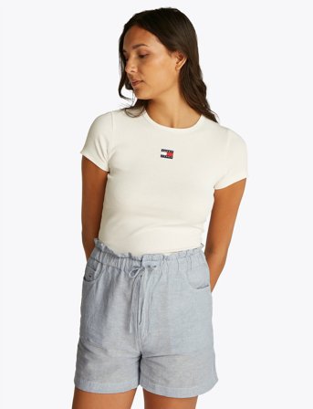 Tommy Jeans Tjw Cotton Linen Short - Blue - XS