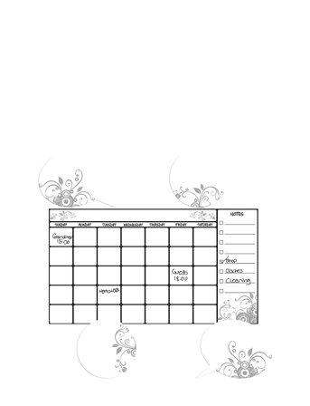 RoomMates Wallstickers - Whiteboard Calendar - White - ONE SIZE