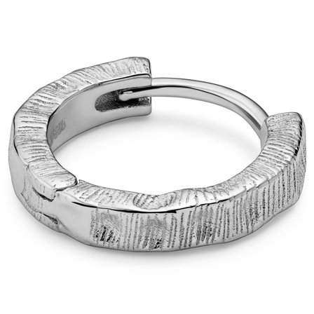 Rustic | 925 Sterling Silber rustikale Creolen-Ohrringe für Männer - Creolen mit Anhänger