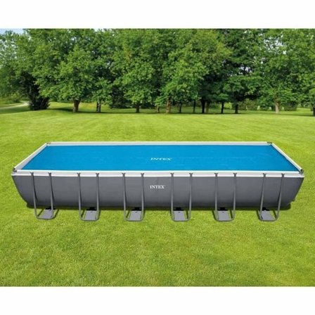 INTEX Poolöverdrag solenergi blå 716x346 cm polyeten