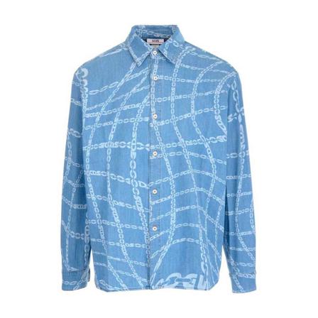 Gcds Casual Shirts Blå, Herre Skjorter