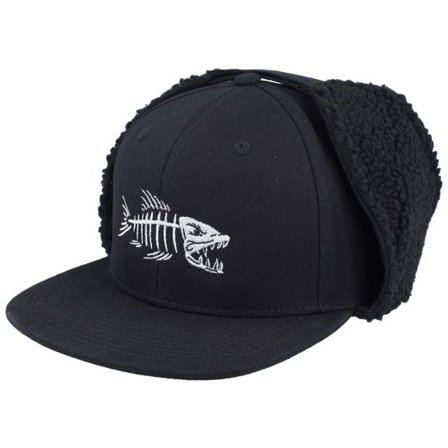 Skillfish - Svart earflap Keps - Fish Bones Earflap Snapback Ear Flap @ Hatstore