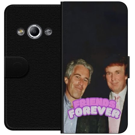 Yhteensopiva Lompakkokotelo Samsung Galaxy Xcover 3 Jeffrey Epstein ja Donald Trump tekstillä Friends Forever