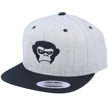 Iconic - Grau Snapback Cap - Grumpy Monkey Heather Grey/Black Snapback @ Hatstore