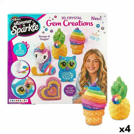 Craft Game Cra-Z-Art 3D Crystal Gem Creations 4 antal 6 x 10 x 6 cm