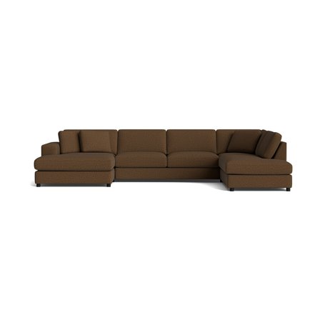 Oasis U-Form Sofa, links, Montreal Braun, gemütliche Wohnlandschaft in Cord-Optik, moderner Stil, ideal für das Wohnzimmer, Höhe 79cm