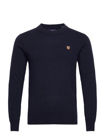 D1. Banner Shield C-Neck Neulepaita Pyöreä Kaula-aukko Tummansiniset GANT