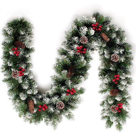 1,8 m furukrans m/kongler/bær – uten lys, til jul, inne/ute