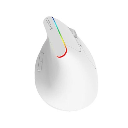 Trådløs lodret mus Delux M618C 2.4G 1600DPI RGB (hvid)