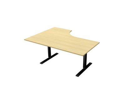 LANAB DESIGN Skrivbord El H 1,6x1,2x0,8x0,6m björkla/svart - Lyreco - Kontorsmöbler och inredning - Bord och hurtsar - Skrivbord - Höj/sänkbar