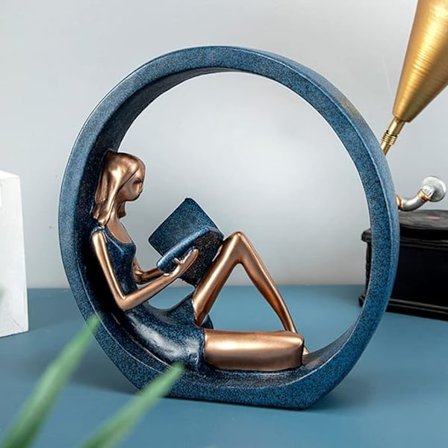 Luku-tyttö-patsas Ympyrä Hartsi-patsas Luku-kirja Tyttö Luku-veistos Luku-tyttö-koriste-patsaat Lady-patsas Kotiin TV-kaappiin Hyllyyn Toimiston 