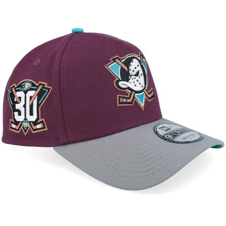New Era - NHL Nachový adjustable Kšiltovka - Hatstore Exclusive x Anaheim Ducks 30 9FORTY Plum/Storm Grey A-Frame Adjustable @ Hatstore