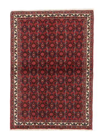 97X138 Alfombra Hosseinabad Oriental Negro/Rojo Oscuro (Lana, Persia/Irán) Carpetvista