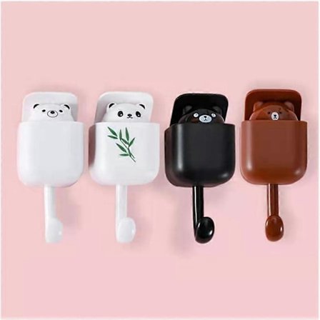 Peek-A-Boo Söta Panda Björn Krokar Väggmonterade, Aromaterapi, Kraftiga Självhäftande Krokar, Dekorativa för Barn Flickor, för Nyckelrock Morgonrock 