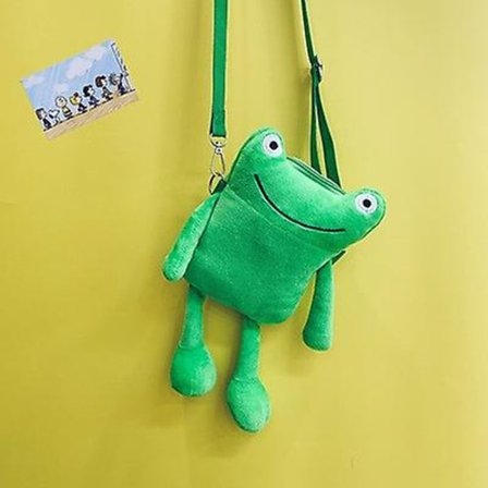 Green New Personality Shoulder Messenger Bag Söt Cartoon Bag