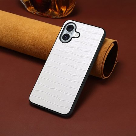 Fodral för iPhone 16 Pro Vit Krokodilläder