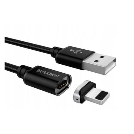 BU1 magneettinen USB-kaapeli iPhonelle, musta black