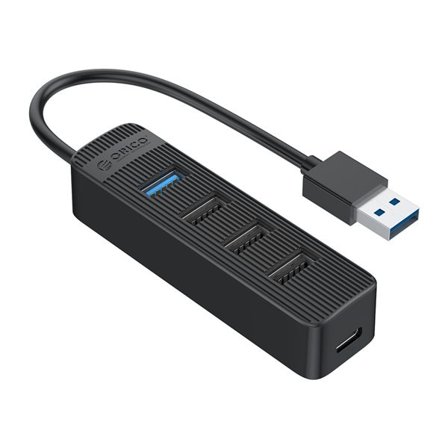 Orico TWU32-4A USB-A 3.1-hub / 1x USB-A 3.1 + 3x USB-A 2.0 + USB-C 5V/3A - sort