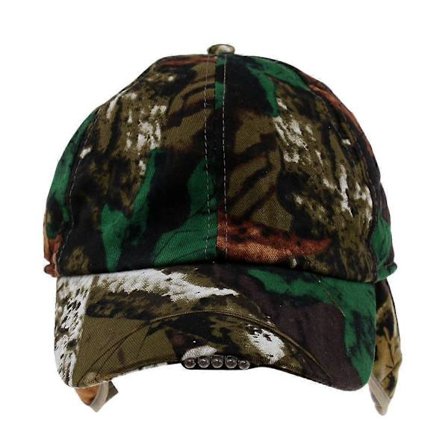 Basebollkeps med 5 LED-lampor Justerbar Fiske Camping Vandring Camo