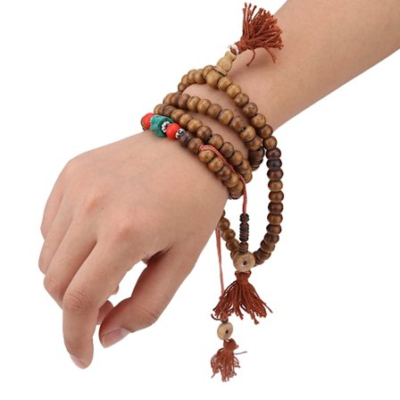Tibetansk Mala Armbånd 108 Naturlige Perler Bøn Buddha Buddhistisk Stræk Armbånd