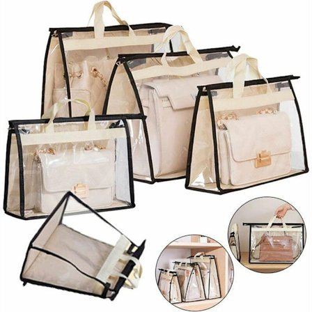 Handväska Förvaring Handväska Organizer Förvaringspåse Transparent Dammtät Handväska Förvaringspåse för Hängande Garderob med Dragkedja (5-pack)