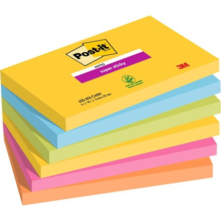 POST-IT Super Sticky Rio 76x127mm 6/fp - Lyreco - Kontorsmaterial - Notes och Post-It - Notes - Extra sticky
