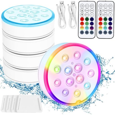 Uima-allasvalo, täysin suljettu ladattava uima-allasvalo, IP68 W