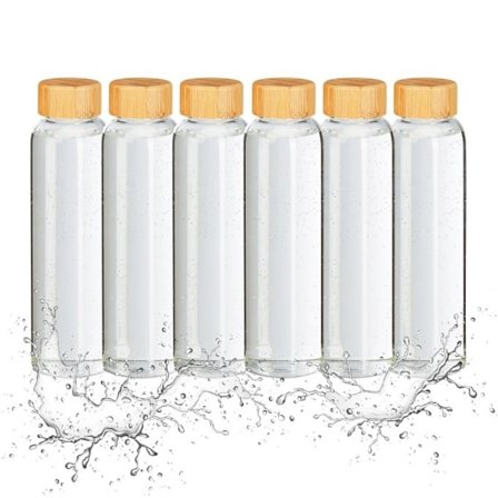 6x Dryckesflaska med bambulock 500 ml