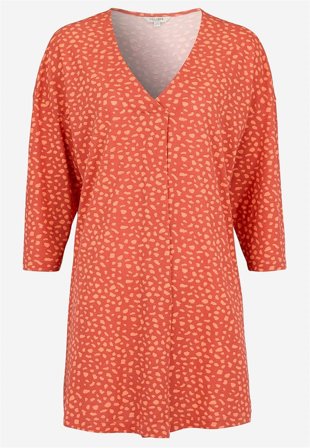 Cellbes of Sweden - Trikåtunika med veckdetalj - terracotta/mönstrad - för damer - 46/48