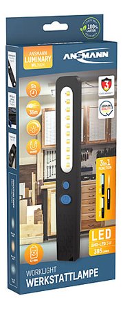 ANSMANN Arbeidslampe oppladbar 390lm med magnet