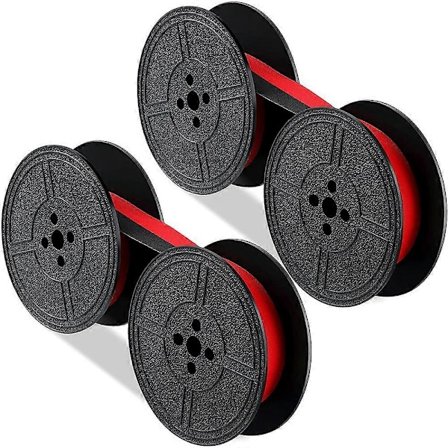 2-pak Typewriterbånd Dobbelt Spol Typewriterbånd Rød og Sort Dobbelt Spol Udskiftningspack til