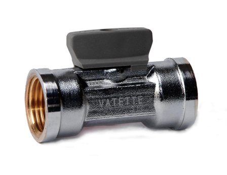 Vatette FG079503505 Kuleventil rett, forkrommet, med vrider, inv gjenge G15, Installasjon