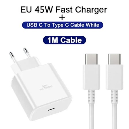 PD 45W USB C Laddare för Samsung Galaxy S22 S23 S24 Ultra Note 10+ 5G USB C Mobiltelefonladdare Snabbladdare